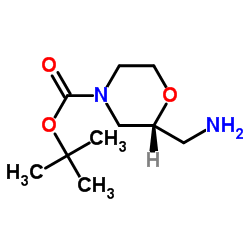 (R)-2-(氨基甲基)吗啉-4-羧酸叔丁酯结构式