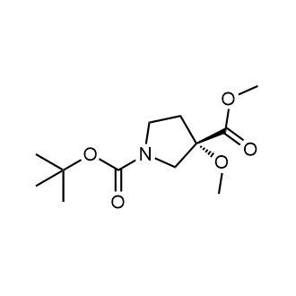 1-(叔丁基)3-甲基(S)-3-甲氧基吡咯烷-1,3-二羧酸酯结构式