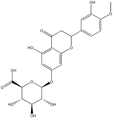 3,4-二氢-5-羟基-2-(3-羟基-4-甲氧基苯基)-4-氧代-2H-1-苯并吡喃-7-基 BETA-D-吡喃葡糖苷酸结构式