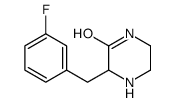 3-[(3-fluorophenyl)methyl]piperazin-2-one结构式