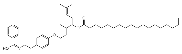 [(2E)-1-[4-(2-benzamidoethyl)phenoxy]-3,7-dimethylocta-2,6-dien-4-yl] octadecanoate结构式