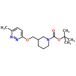2-Methyl-2-propanyl 3-{[(6-methyl-3-pyridazinyl)oxy]methyl}-1-piperidinecarboxylate Structure