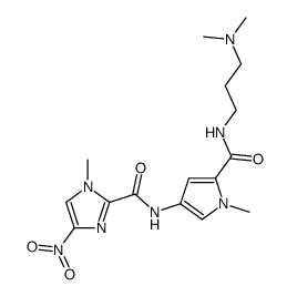 1-methyl-4-(1-methyl-4-nitroimidazole-2-carboxamido)-2-(3-dimethyl(aminopropyl)aminocarbonyl)pyrrole Structure