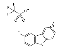 8-fluoro-2-methyl-5H-pyrido[4,3-b]indol-2-ium trifluoromethanesulfonate结构式