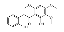 5-hydroxy-3-(2-hydroxyphenyl)-6,7-dimethoxychromen-4-one结构式