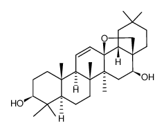 13,28-Epoxyolean-11-ene-3β,16β-diol structure