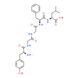 (2S)-2-[[(2S)-2-[[2-[[2-[[(2S)-2-amino-3-(4-hydroxyphenyl)propanoyl]amino]acetyl]amino]acetyl]amino]-3-phenylpropanoyl]amino]-4-methylpentanoic acid结构式
