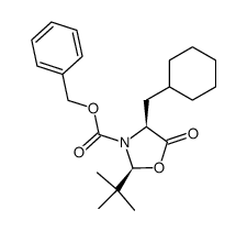 (2S,4S)-4-(cyclohexylmethyl)-2-(1,1-dimethylethyl)-5-oxo-3-oxazolidinecarboxylic acid phenylmethyl ester Structure