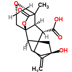 2β,3β-Epoxy-4aα,7-dihydroxy-1β-methyl-8-methylenegibbane-1α,10β-dicarboxylic acid 1,4a-lactone Structure