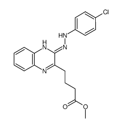 4-{3-[(4-Chloro-phenyl)-hydrazono]-3,4-dihydro-quinoxalin-2-yl}-butyric acid methyl ester结构式