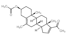 3beta-hydroxy-6-methyl-5,16-pregnadien-20-one acetate结构式