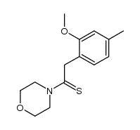 2-[4-methyl-2-(methoxy)phenyl]-1-tetrahydro-2H-1,4-oxazin-4-yl-1-ethanthione结构式