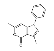 3,6-dimethyl-1-phenylpyrano[4,3-c]pyrazol-4(1H)-one结构式