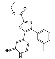 ethyl 5-(2-aminopyridin-4-yl)-4-(3-methylphenyl)-1,3-thiazole-2-carboxylate结构式
