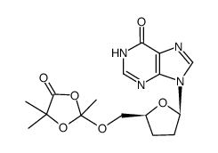 2',3'-dideoxy-5'-O-(2,5,5-trimethyl-1,3-dioxolan-4-on-2-yl)inosine Structure
