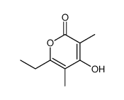 6-ethyl-4-hydroxy-3,5-dimethylpyran-2-one Structure