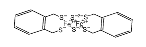 bis{o-xylyl-dithiolato-μ2-sulfidoferrate(III)}结构式