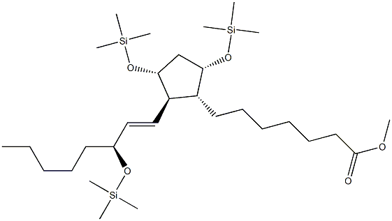 (9α,11α,13E,15S)-9,11,15-Tris(trimethylsilyloxy)prost-13-en-1-oic acid methyl ester structure