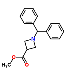1-二苯甲基氮杂环丁烷-3-甲酸甲酯结构式