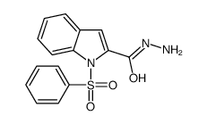 1-(苯基磺酰基)-1H-吲哚-2-羧酸 肼结构式
