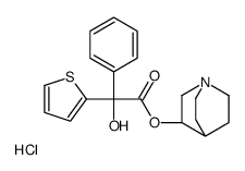 1-azabicyclo[2.2.2]octan-3-yl 2-hydroxy-2-phenyl-2-thiophen-2-ylacetate,hydrochloride结构式