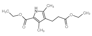 2,4-二甲基-5-乙氧羰基-3-吡咯丙酸乙酯结构式