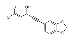 5-benzo[1,3]dioxol-5-yl-1,1-dichloro-pent-1-en-4-yn-3-ol结构式