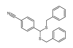 4-[bis(benzylsulfanyl)methyl]benzonitrile Structure