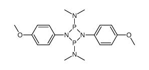 1,3-Bis-(4-methoxy-phenyl)-N,N,N',N'-tetramethyl-[1,3,2,4]diazadiphosphetidine-2,4-diamine Structure