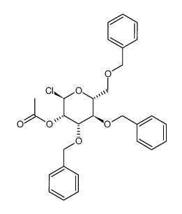 2-O-acetyl-3,4,6-tri-O-benzyl-α-D-mannopyranosyl chloride结构式