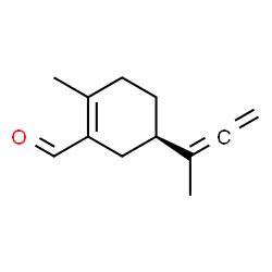 1-Cyclohexene-1-carboxaldehyde,2-methyl-5-(1-methyl-1,2-propadienyl)-,(5R)-(9CI) Structure