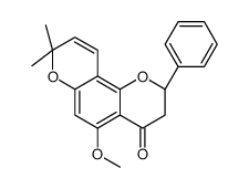(S)-2,3-Dihydro-5-methoxy-8,8-dimethyl-2-phenyl-4H,8H-benzo[1,2-b:3,4-b']dipyran-4-one结构式