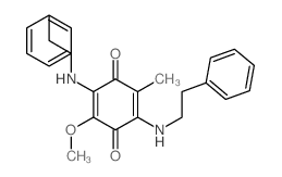2-methoxy-5-methyl-3,6-bis(phenethylamino)cyclohexa-2,5-diene-1,4-dione Structure