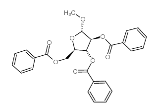 (2R,3R,4S,5S)-2-((苯甲酰氧基)甲基)-5-甲氧基四氢呋喃-3,4-二基二苯甲酸酯结构式