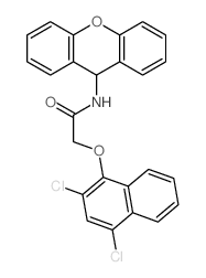 2-(2,4-dichloronaphthalen-1-yl)oxy-N-(9H-xanthen-9-yl)acetamide structure