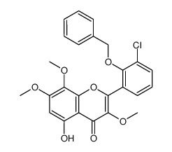 3'-chloro-2'-benzyloxy-5-hydroxy-3,7,8-trimethoxyflavone Structure