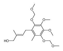 (2E)-4-(3,4-dimethoxy-2,5-bis(methoxymethoxy)-6-methylphenyl)-2-methylbut-2-en-1-ol结构式