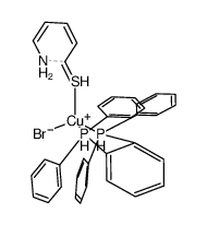 [CuBr(1,2-bis(diphenylphosphano)benzene)(pyridine-2-thione)]结构式