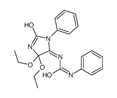 1-(5,5-diethoxy-2-oxo-3-phenylimidazolidin-4-ylidene)-3-phenylurea结构式