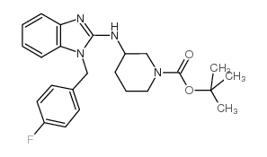 1-Boc-3-[1-(4-氟苄基)-1H-苯并咪唑-2-氨基]-哌啶结构式