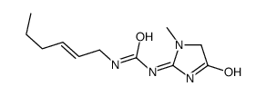1-hex-2-enyl-3-(3-methyl-5-oxo-4H-imidazol-2-yl)urea结构式