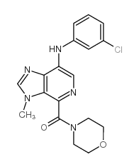 [4-[(3-氯苯基)氨基]-1-甲基-1H-咪唑并[4,5-c]吡啶-7-基]-4-吗啉基甲酮结构式