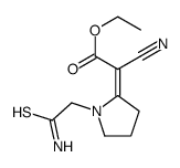 ethyl 2-[1-(2-amino-2-sulfanylideneethyl)pyrrolidin-2-ylidene]-2-cyanoacetate结构式