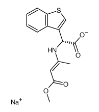 alpha-<(3-methoxy-1-methyl-3-oxo-1-propenyl)amino>benzothiophene-3-acetic acid sodium salt结构式