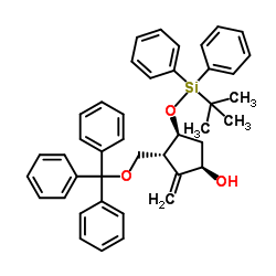 (1R,3R,4S)-4-(tert-butyldiphenylsilyloxy)-2-Methylene-3-(trityloxyMethyl)cyclopentanol Structure
