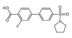 2-fluoro-4-(4-pyrrolidin-1-ylsulfonylphenyl)benzoic acid Structure