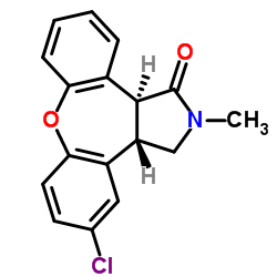 反式-(+/-)-11-氯-2,3,3a,12b-四氢-2-甲基-1H-二苯并[2,3:6,7]氧杂卓并[4,5-c]吡咯-1-酮结构式