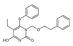 5-ethyl-1-(2-phenylethoxymethyl)-6-phenylsulfanylpyrimidine-2,4-dione结构式