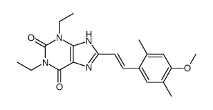 1,3-diethyl-8-[(E)-2-(4-methoxy-2,5-dimethylphenyl)ethenyl]-7H-purine-2,6-dione结构式