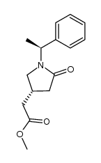 methyl (4R,1'S)-[2-oxo-1-(1'-phenyleth-1'-yl)pyrrolidin-4-yl]acetate结构式